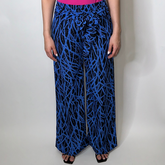 Electric Blue Print Pants