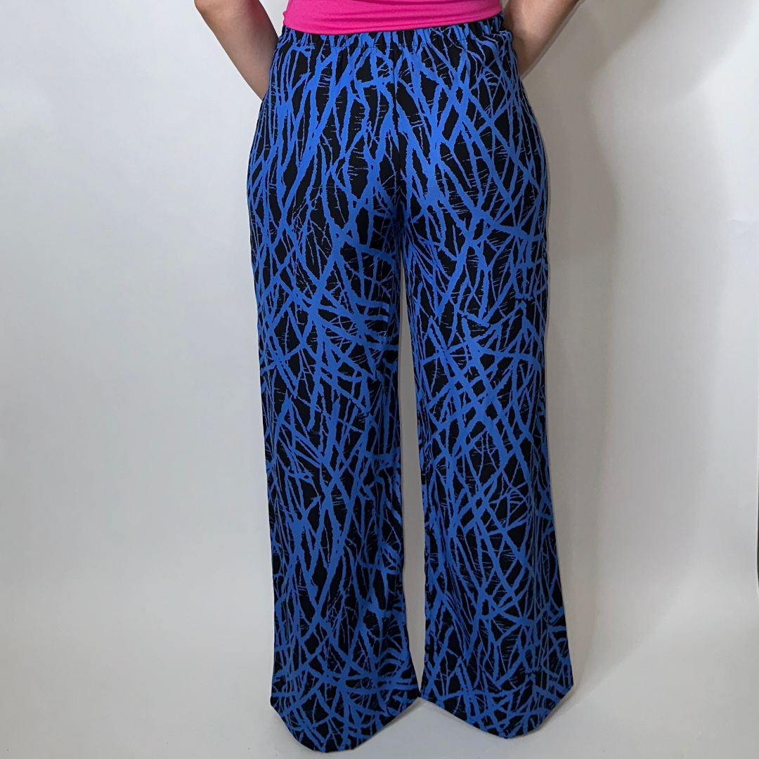 Electric Blue Print Pants