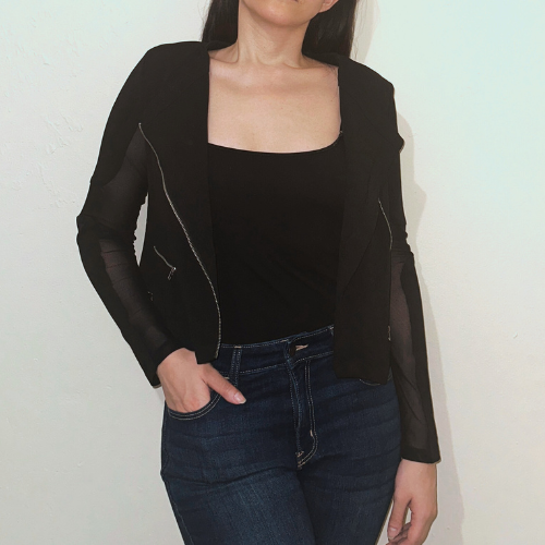 Black Asymmetrical Moto Jacket