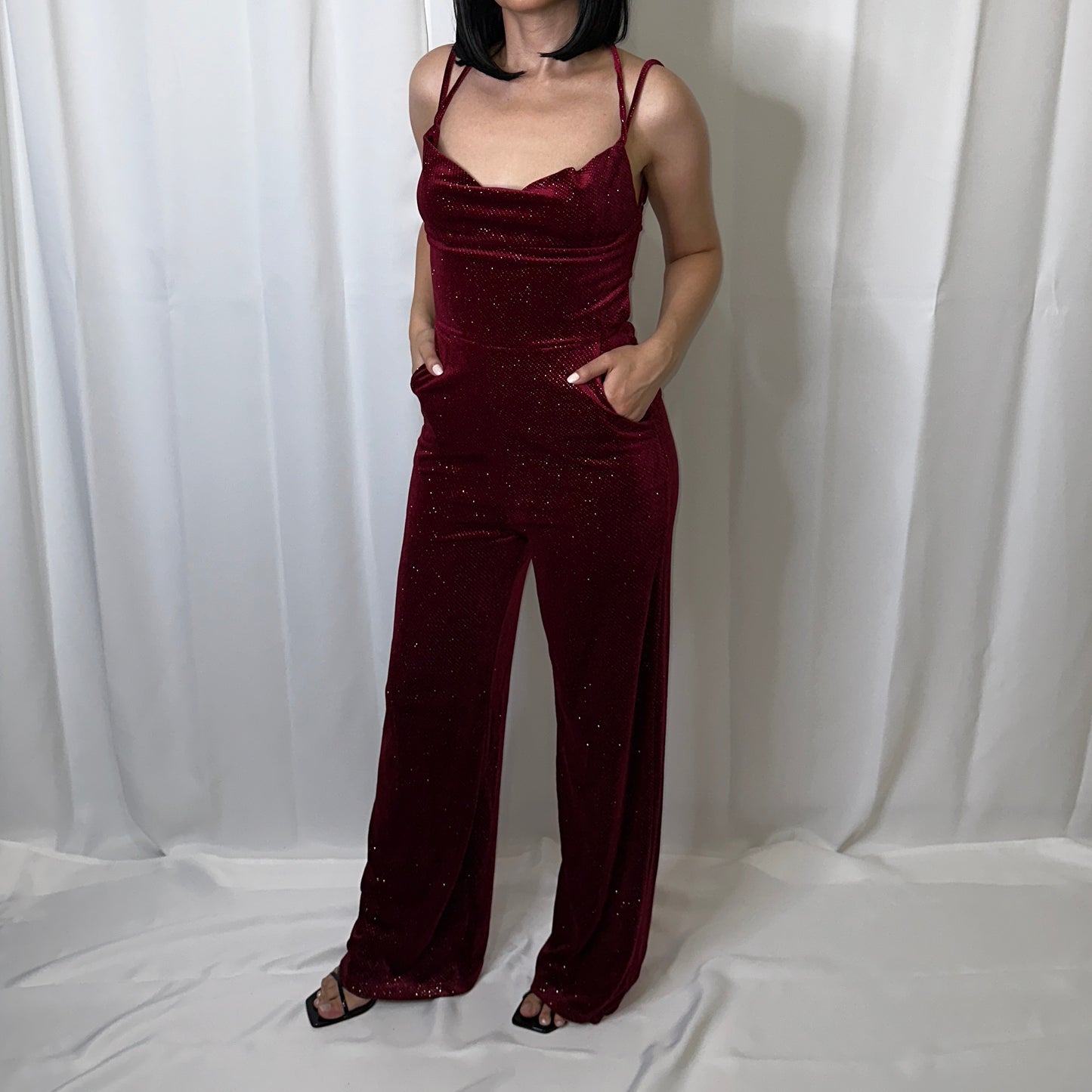 Velvet Burgundy Jumpsuit